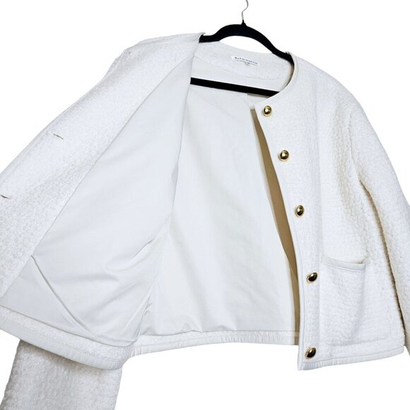 Reformation Dale Cream Fleece Cropped Jacket‎ Wool Blend Neutral Size M - Picture 9 of 14
